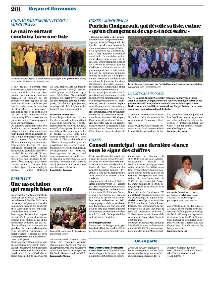 On parle de nous dans le SudOuest du 06 mars 2026