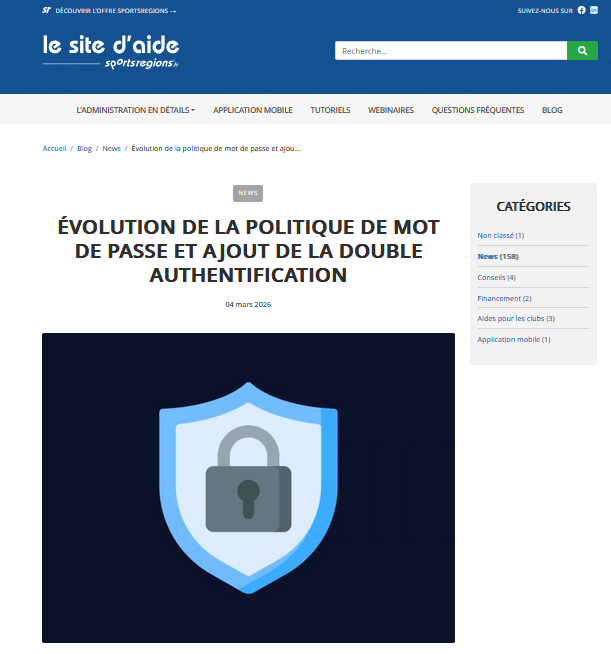 Evolution de la politique de mot de passe et ajout de la double authentification