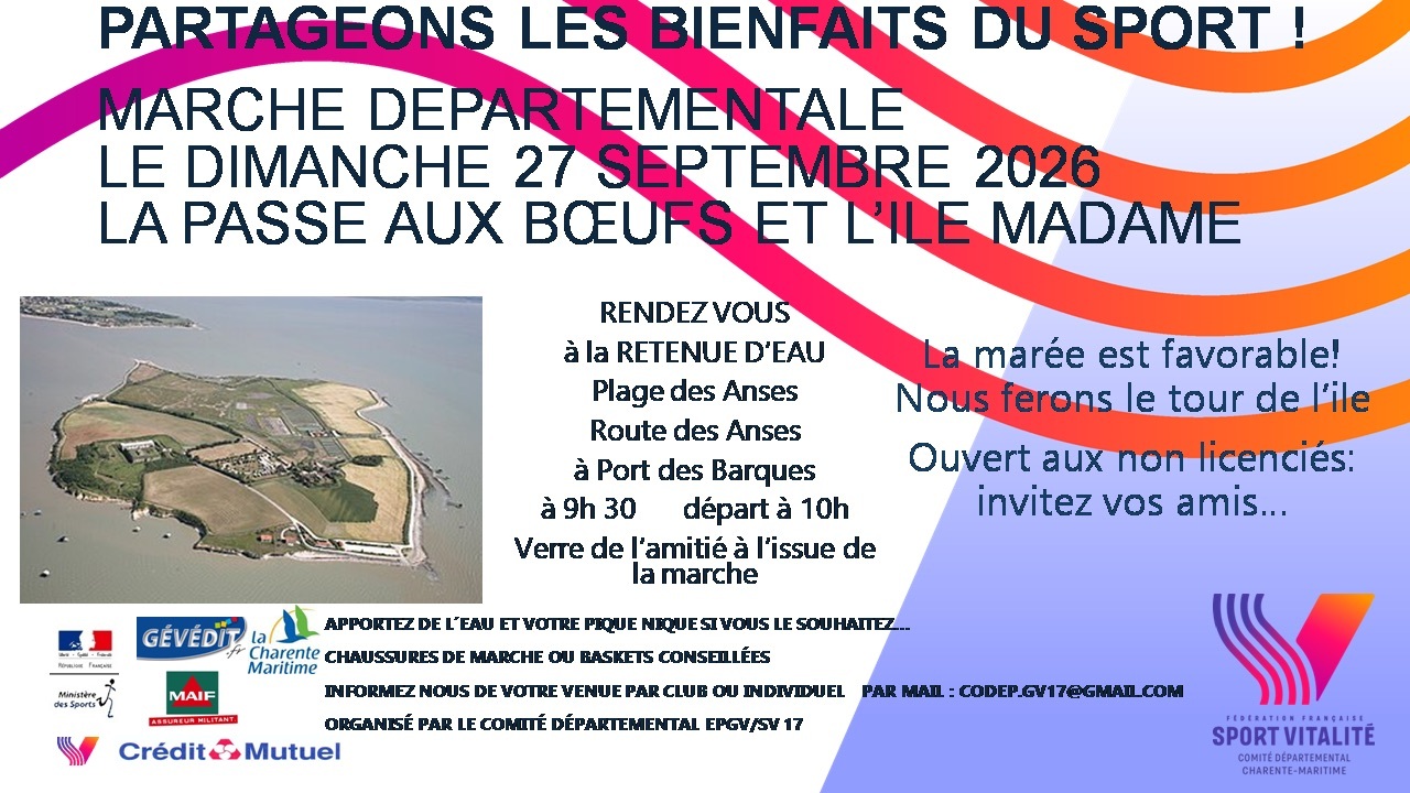 Alors on se bouge à la marche départementale le dimanche 27 septembre 2026