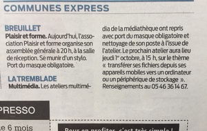 La presse en parle : AG ce soir 29/09/2020 à 20h