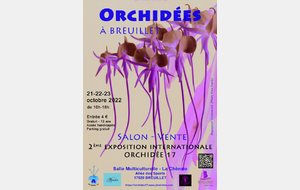 Exposition d'orchidées du 21 au 23 octobre 2022 dans la Salle Multiculturelle 