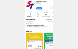 Une nouvelle version de l’application SportsRegions est disponible 