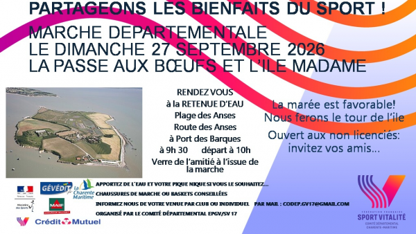 Alors on se bouge à la marche départementale le dimanche 27 septembre 2026