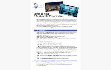 Sortie de Noël à Bordeaux le lundi 15/12/2025