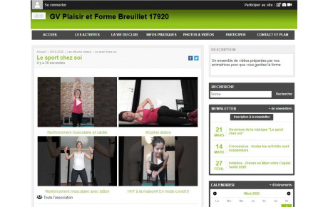 Ouverture de la rubrique &quot;Le sport chez soi&quot;