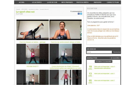 Le sport chez soi - 2 nouvelles vidéos pour garder la forme