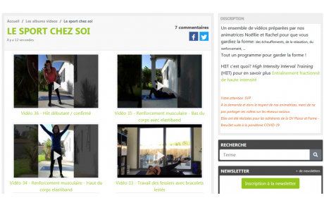Le sport chez soi - 10 nouvelles vidéos