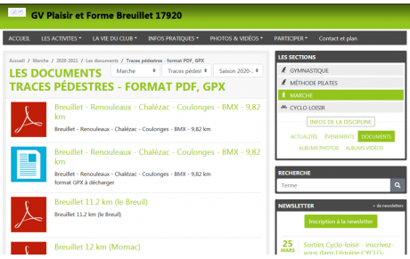 Les traces des marches sont progressivement en ligne pour les adhérents