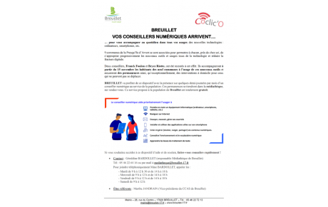 Arrivée de conseillers numériques dans la commune de Breuillet