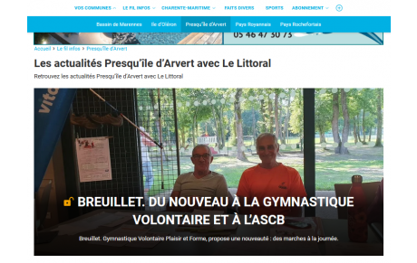 On parle de nous dans Le Littoral du 20/09/2024