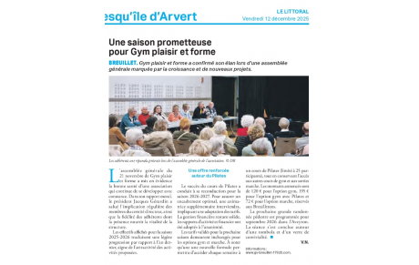 On parle de nous dans Le Littoral - édition du 12/12/2025
